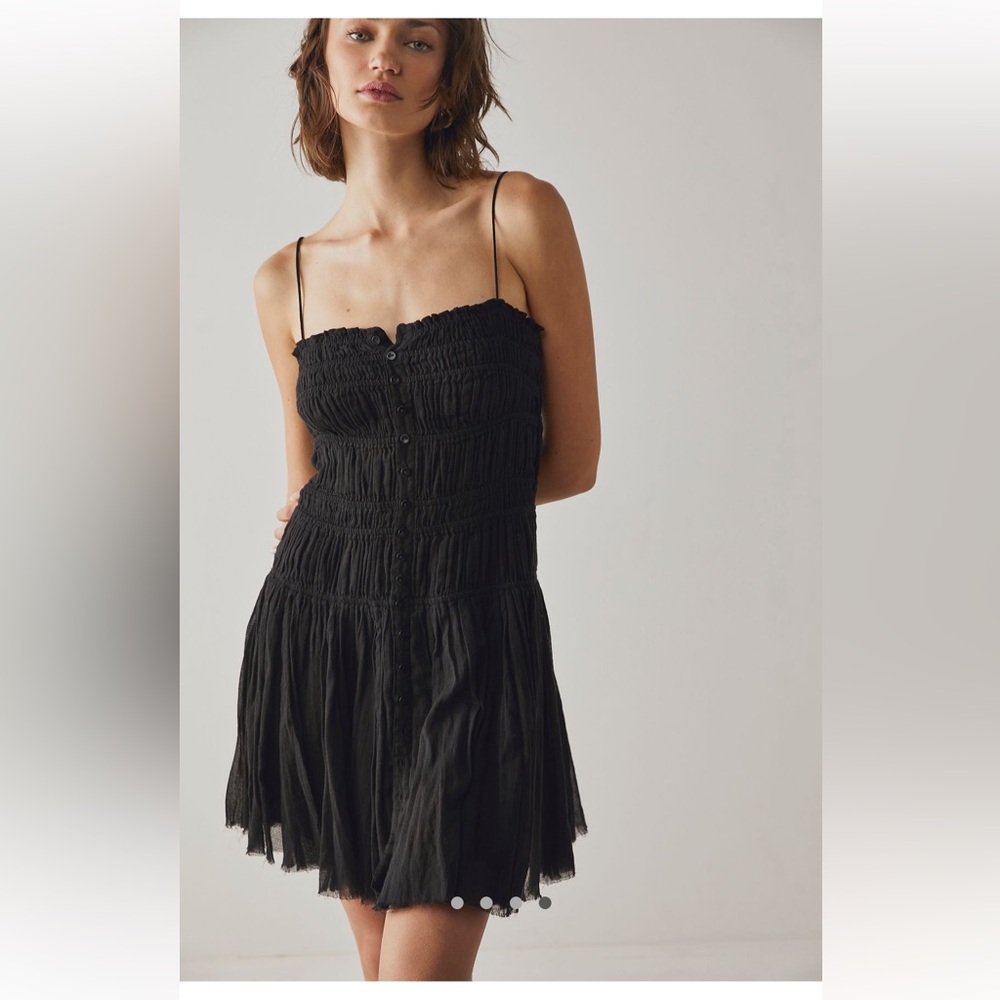 FREE PEOPLE One Lausanne Slip BLACK DRESS LARGE BNWOT - Picture 4 of 5